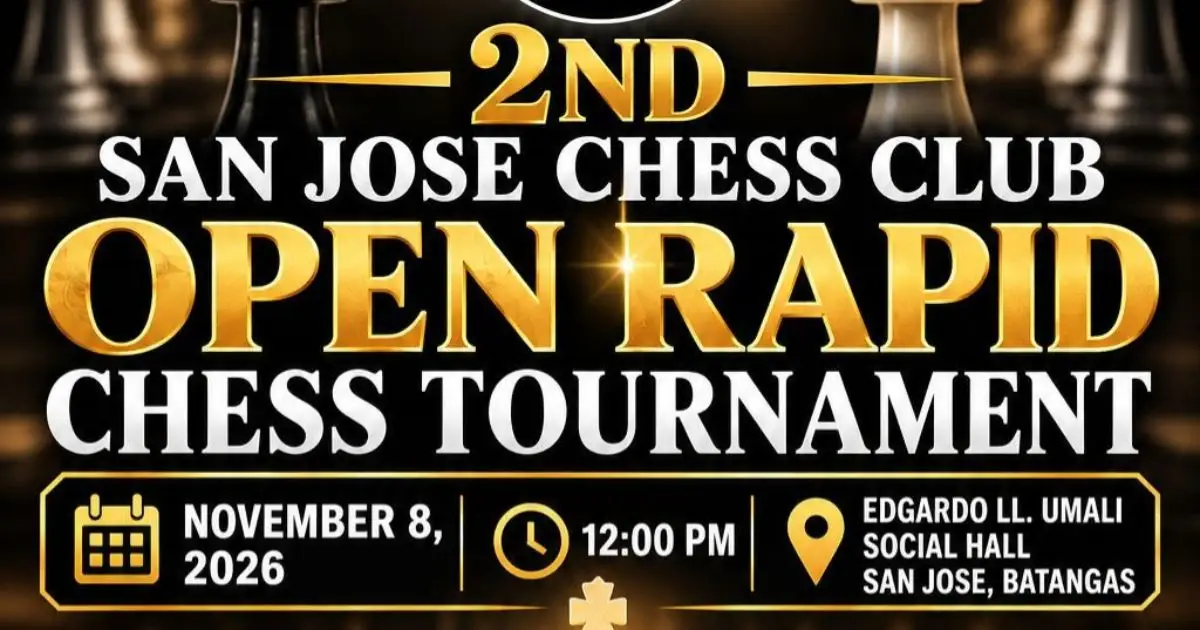 2nd San Jose Chess Club Open Rapid Chess Tournament poster