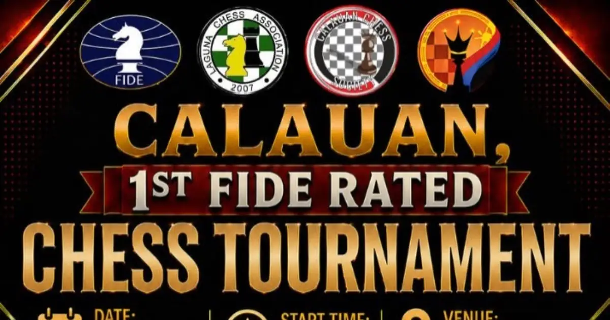 Calauan 1st FIDE Rated Chess Tournament poster