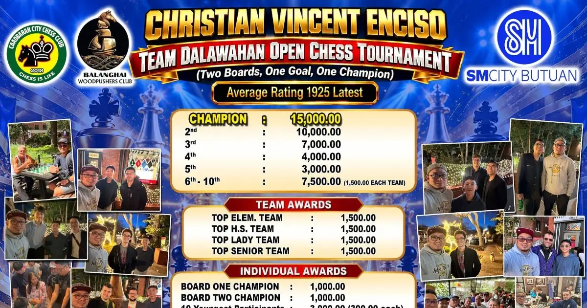Christian Vincent Enciso Team Dalawahan Open Chess Tournament poster