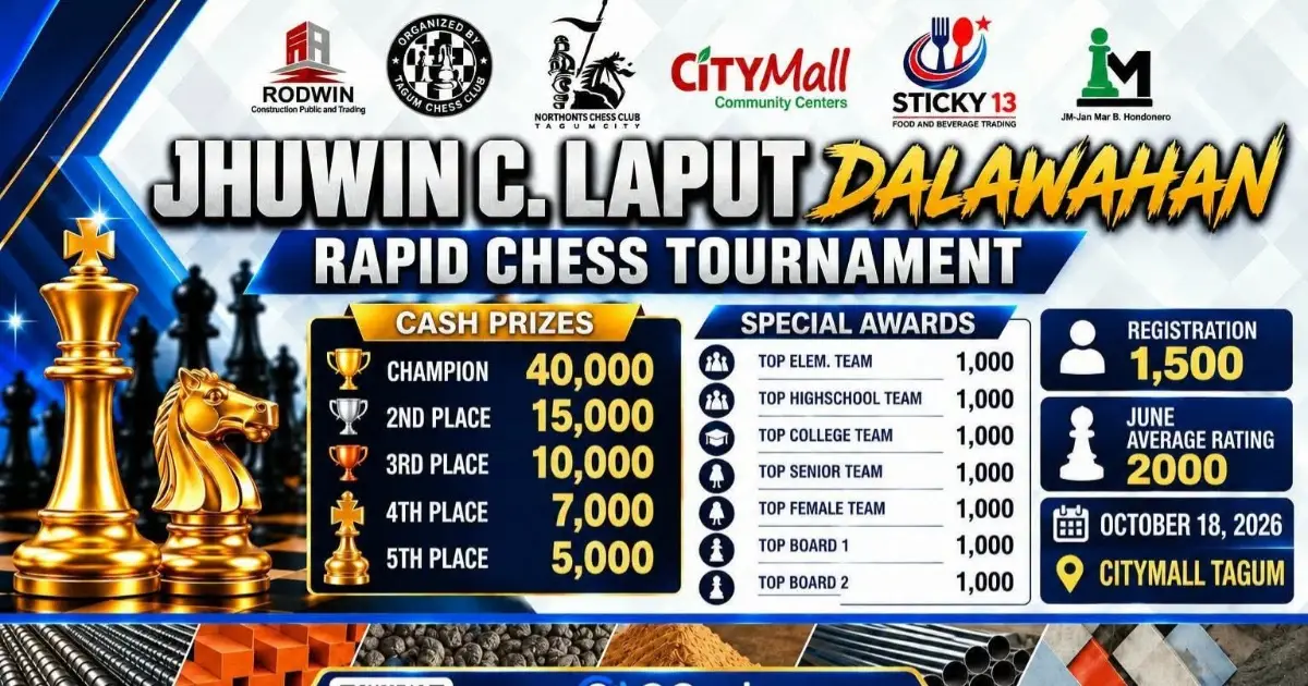 Jhuwin Laput Dalawan Rapid Chess Tournament poster