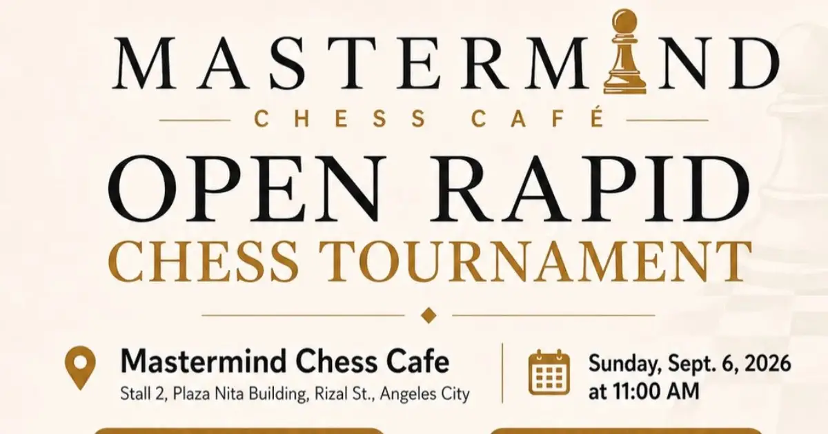 Mastermind Chess Cafe Open Rapid Chess Tournament poster