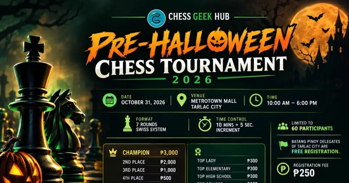Pre-Halloween Chess Tournament 2026 poster