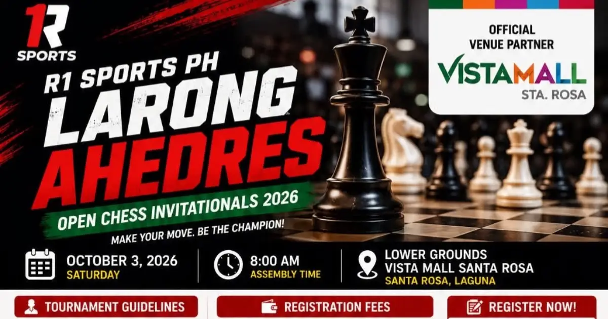 R1 Sports PH Larong Ahedres Open Chess Invitational 2026 poster
