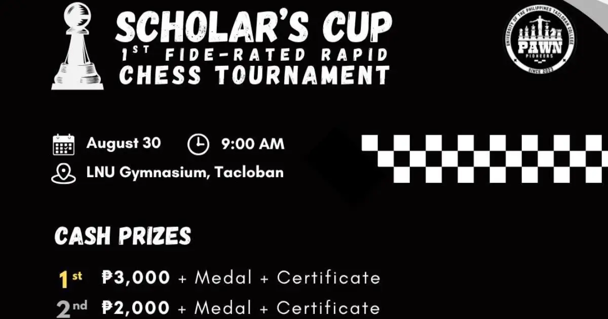 Scholar's Cup 1st FIDE-Rated Rapid Chess Tournament poster